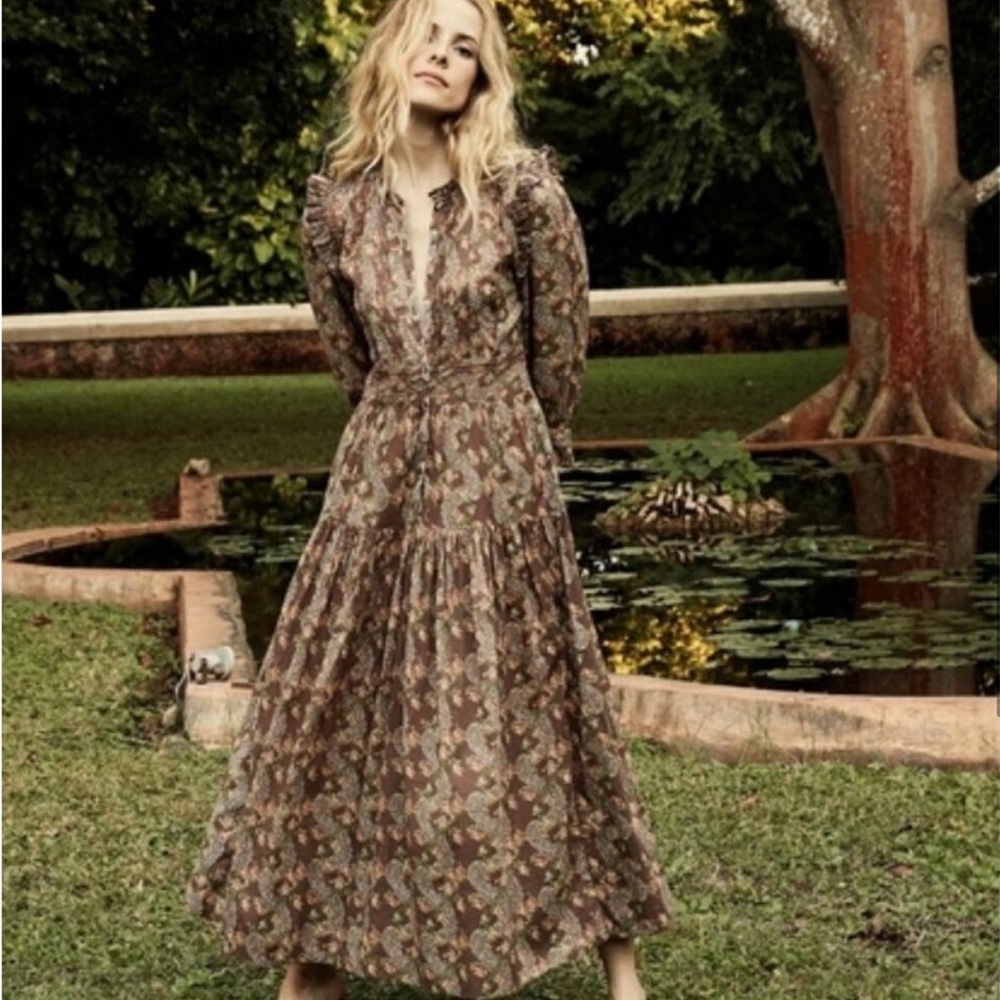 Doen Floral Long Sleeve Monet Dress • Medium